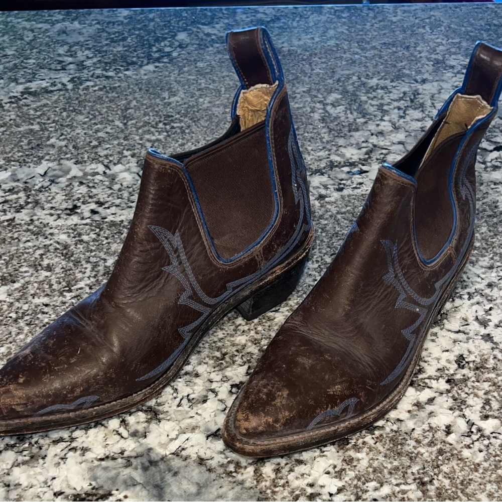 Distressed Free People booties